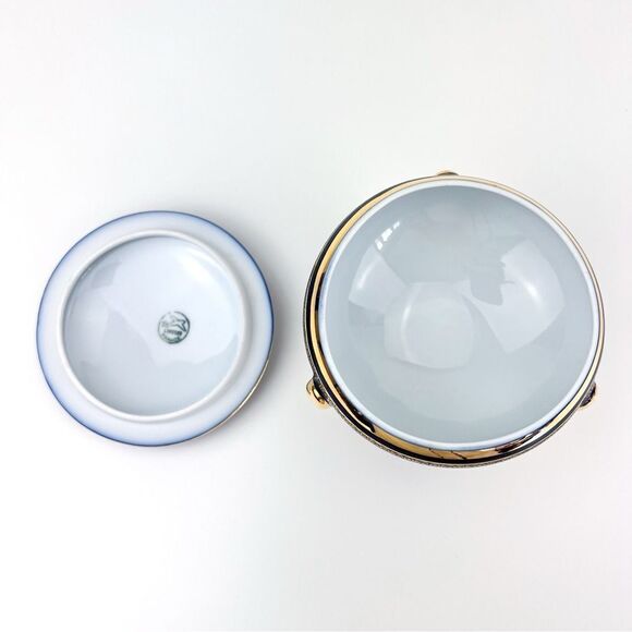 Vintage Limoges France Fragonard Jewelry/Trinket Box Blue Courting Couple - Picture 5 of 10